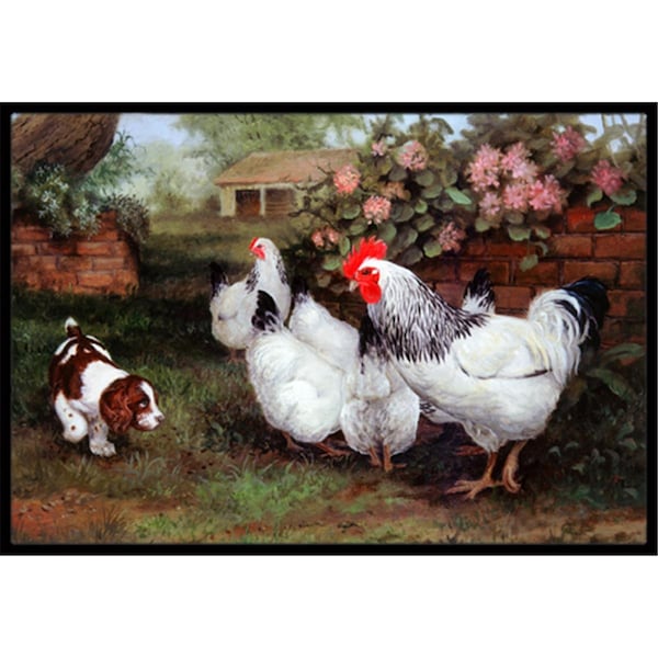Jensendistributionservices Chickens, Hens & Puppy Indoor or Outdoor Mat, 18 x 27 MI2557546 - main